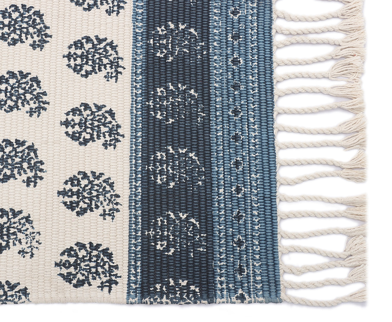 Hand Woven Cotton Screen Printed Dhurrie-3'x5'
