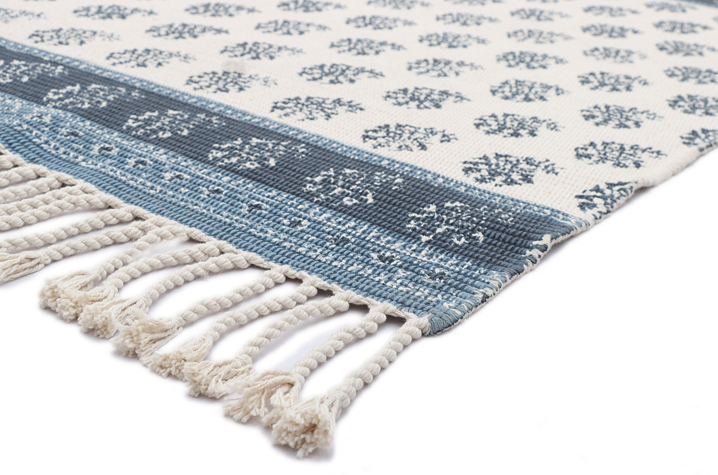 Hand Woven Cotton Screen Printed Dhurrie-3'x5'