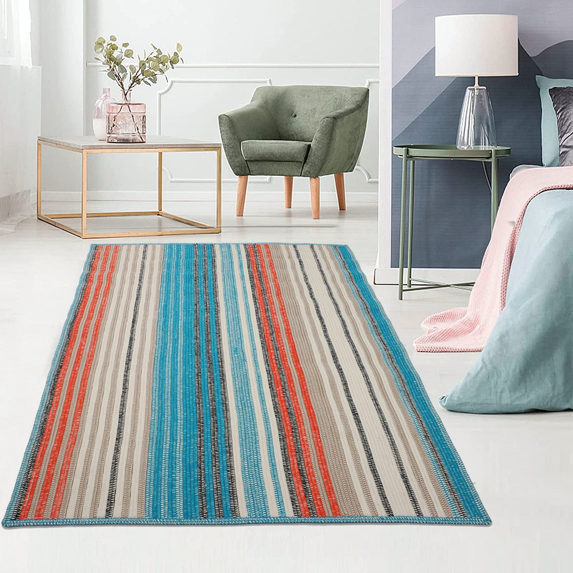 Multicolor Hand Braided PET Rug-5'x8'