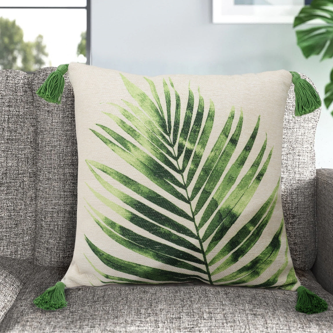 Palm Tree Frond Cushion Cover