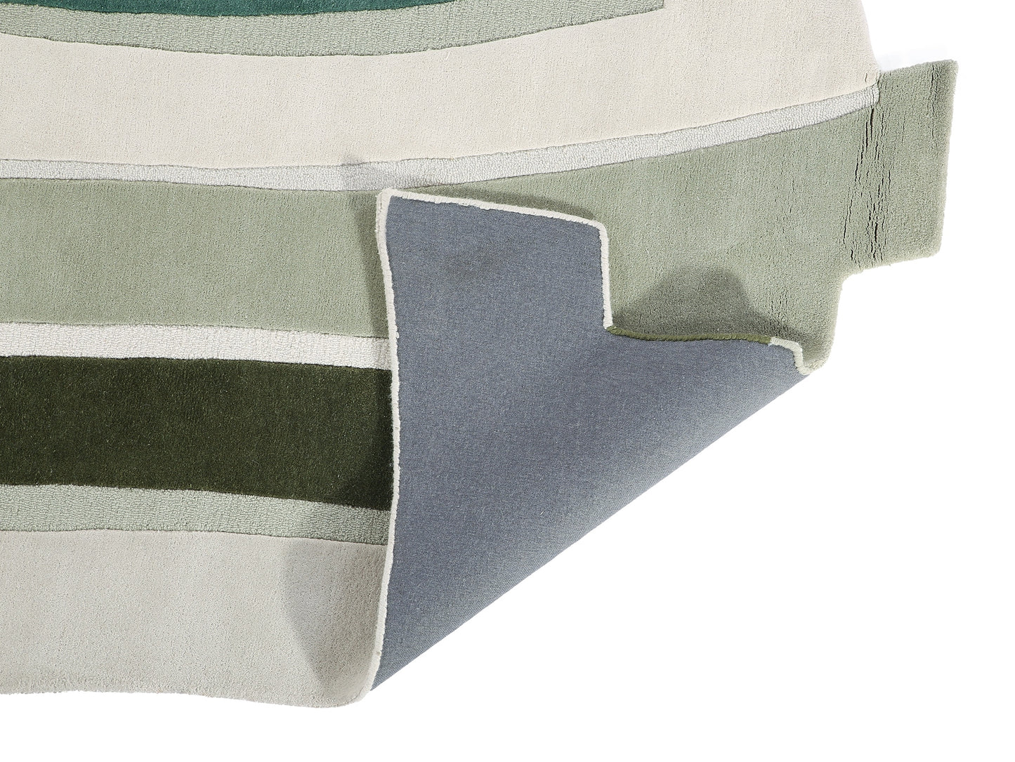 Green and Natural Hand Tufted Wool Rug -5'x8'