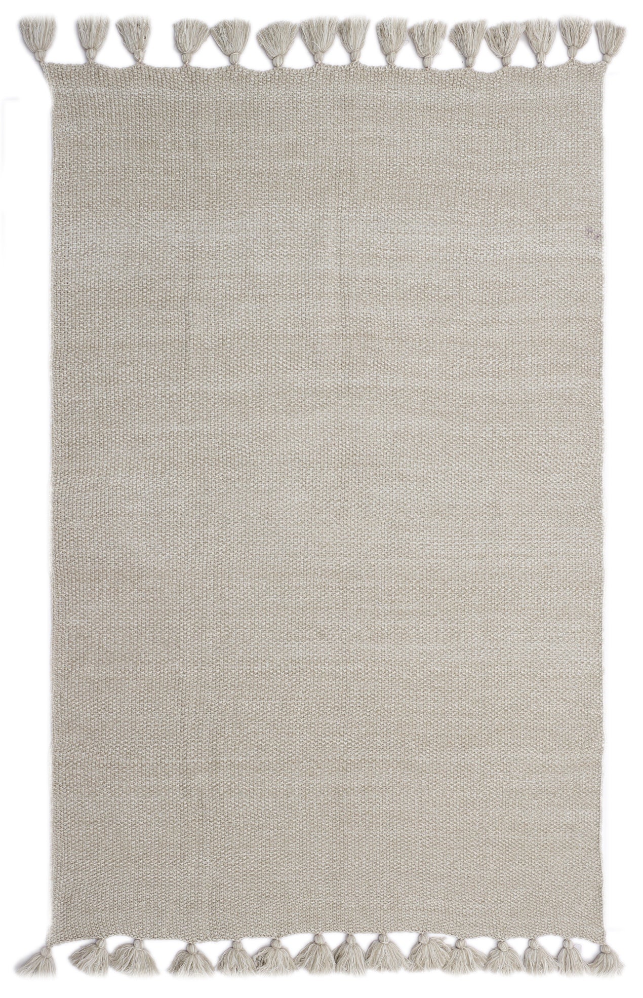 Beige Hand Woven Cotton Throw