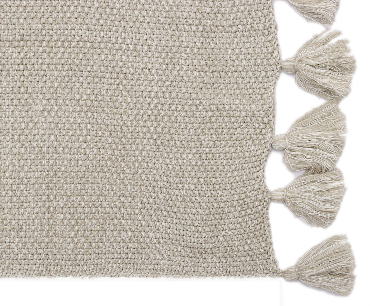 Beige Hand Woven Cotton Throw