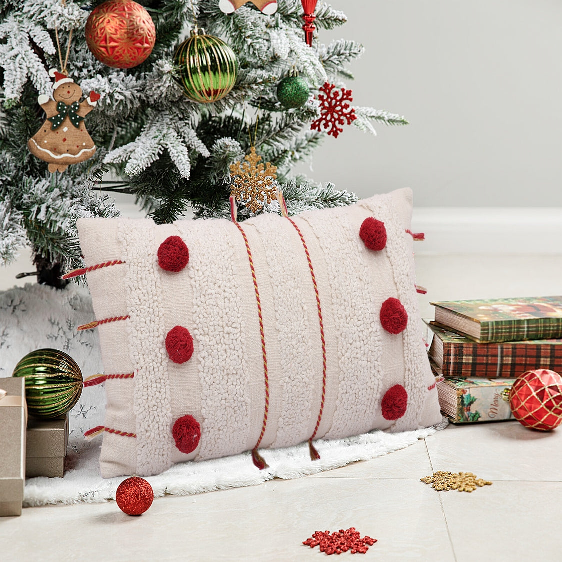 White Cotton Slub Cushion Cover