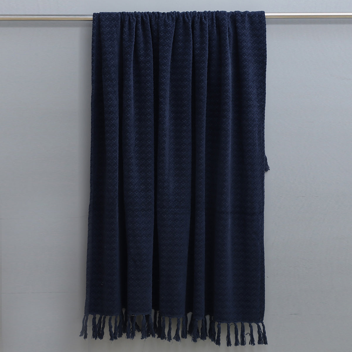 Indigo Chenille Jacquard Throw