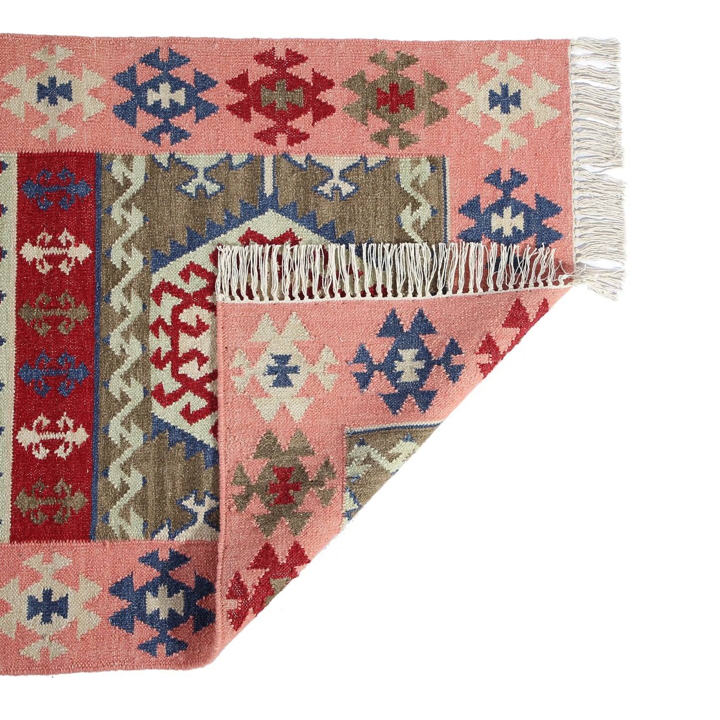 Multicolor Hand Woven Wool Punja Kilim - 3'x5'