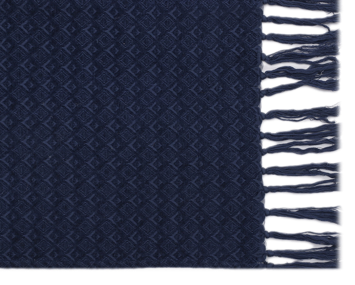 Indigo Chenille Jacquard Throw