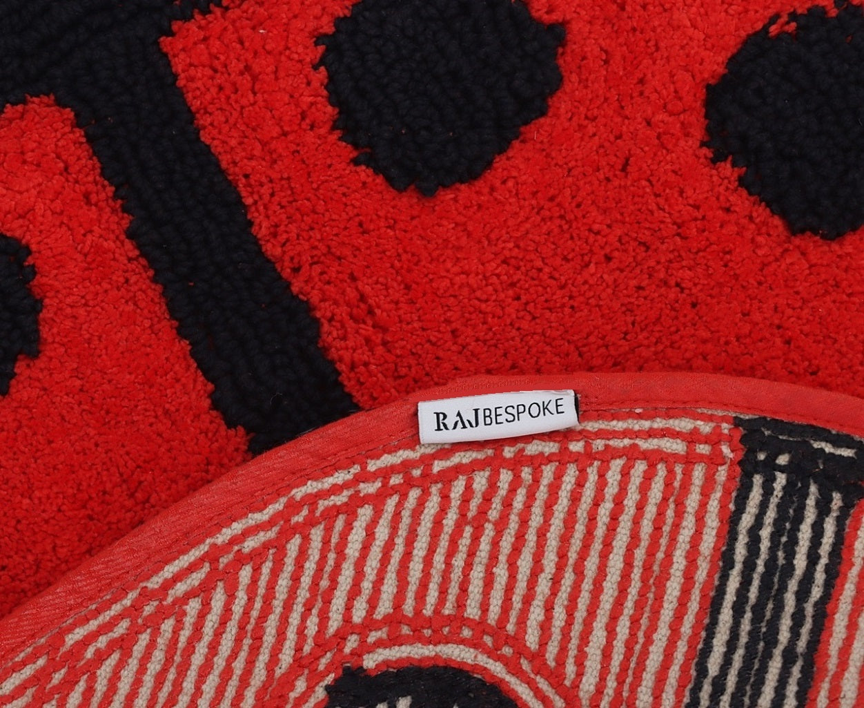 Black and White Cotton Ladybug Bathmat