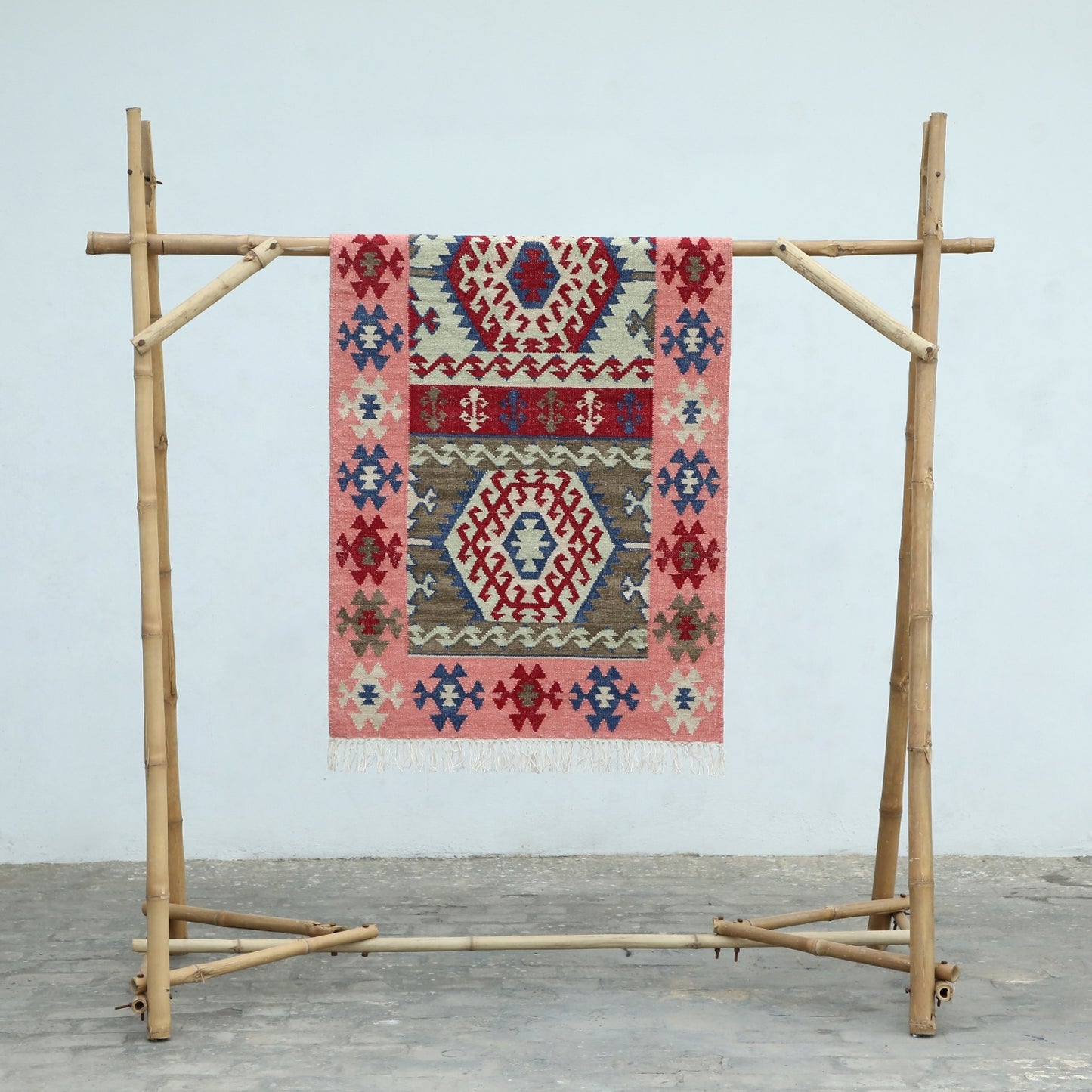 Multicolor Hand Woven Wool Punja Kilim - 3'x5'