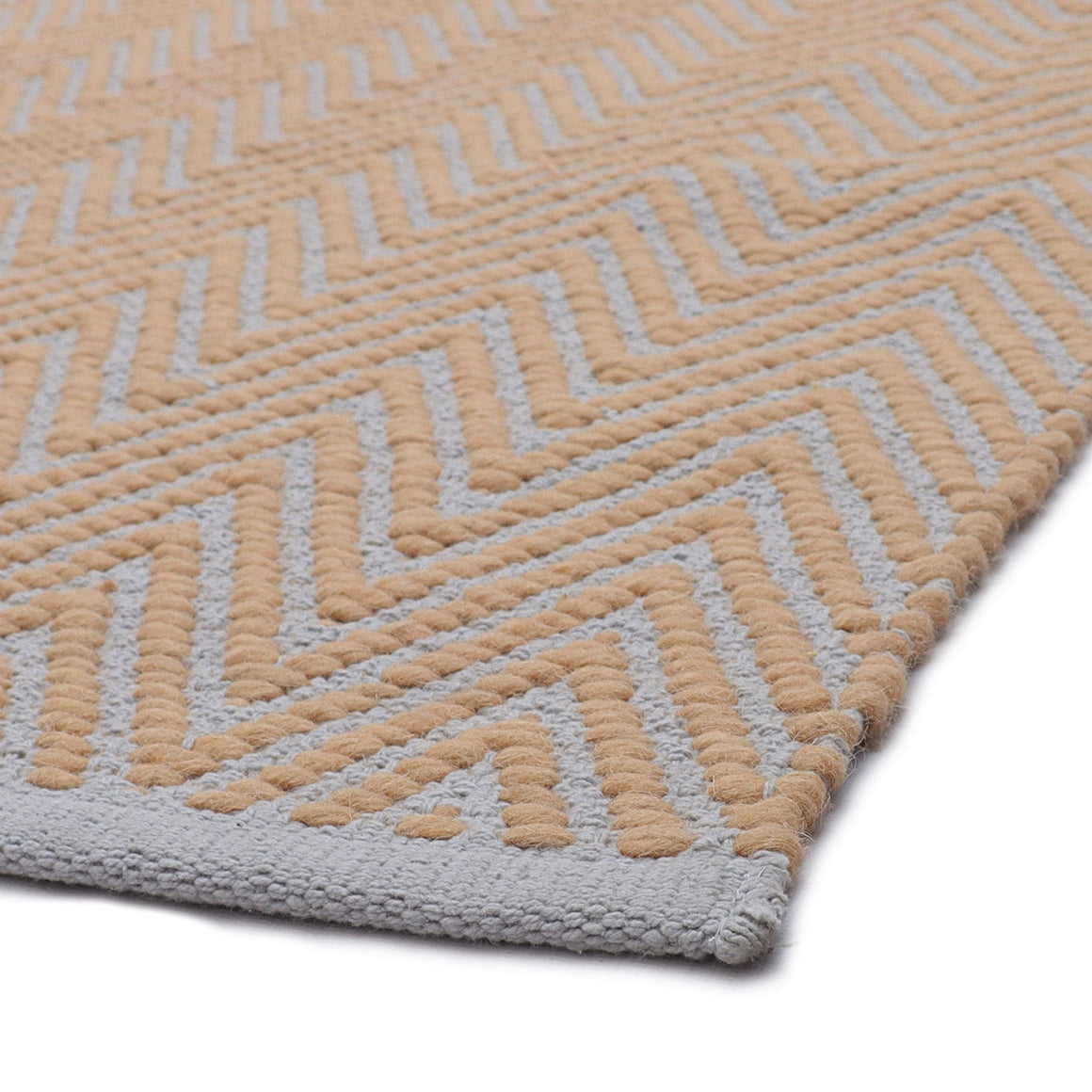 Grey and Beige Hand Woven Runner - 2.5' x 7'