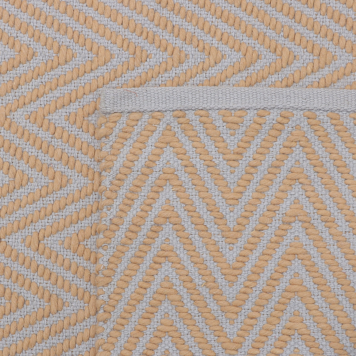 Grey and Beige Hand Woven Runner - 2.5' x 7'