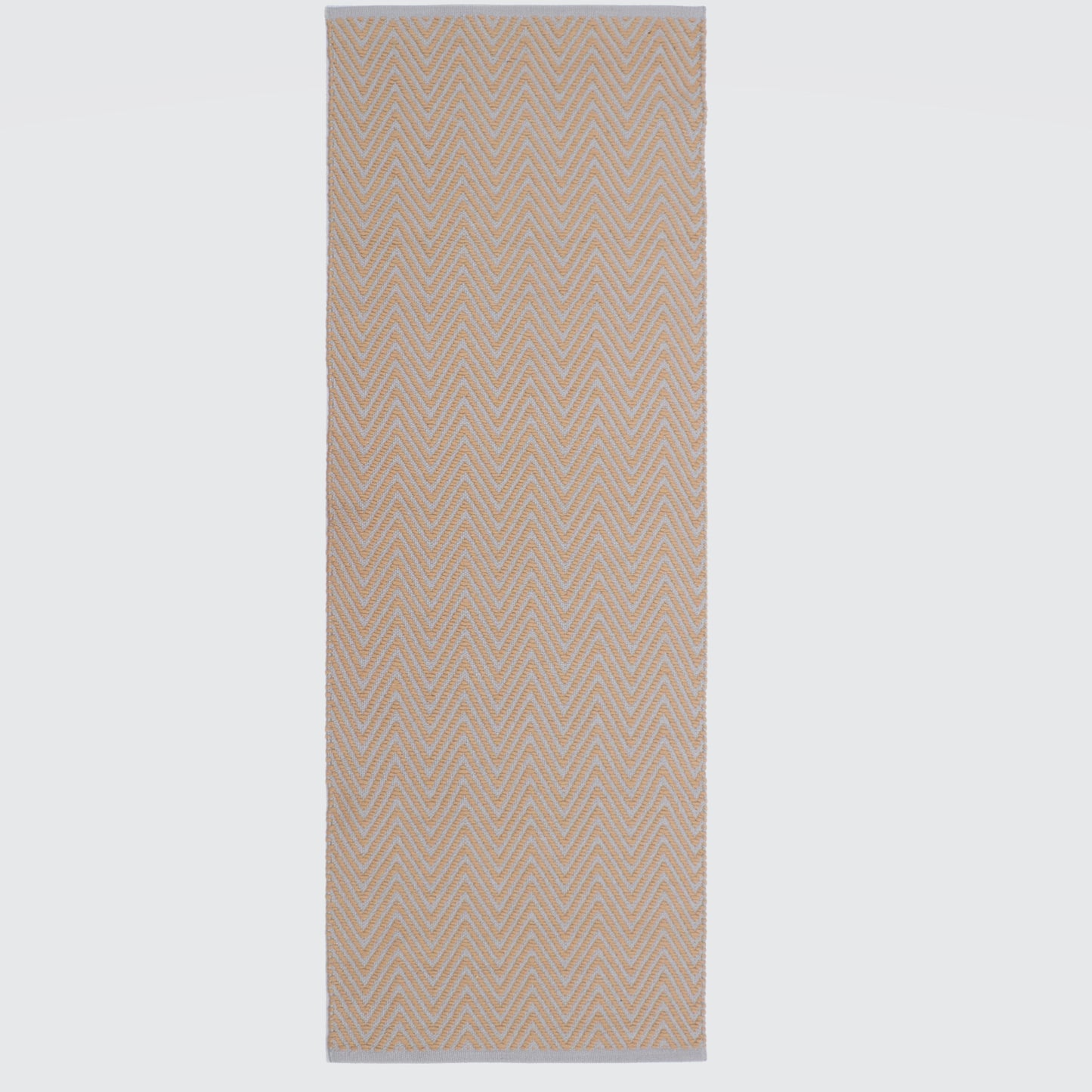 Grey and Beige Hand Woven Runner - 2.5' x 7'