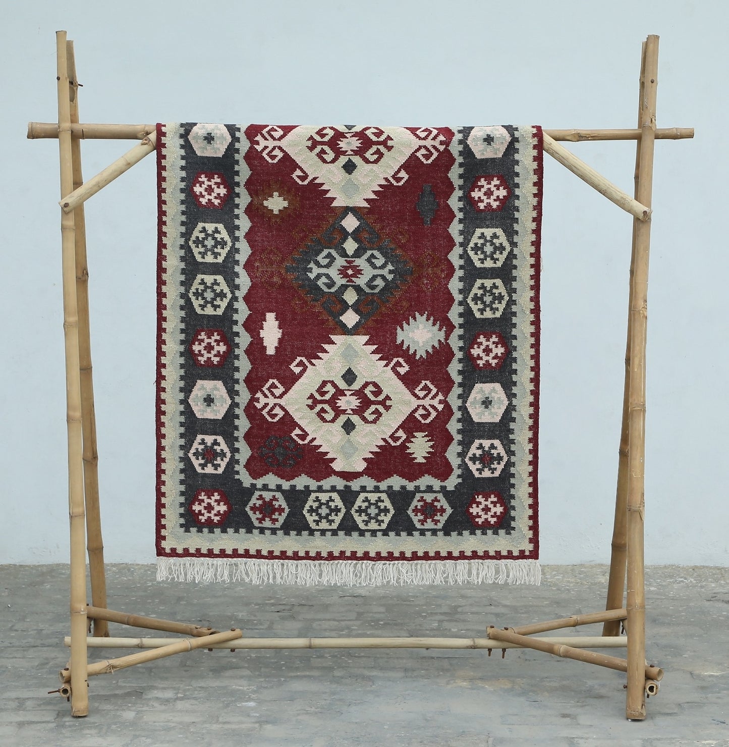 Multicolor Hand Woven Wool Punja Kilim - 4'x6'