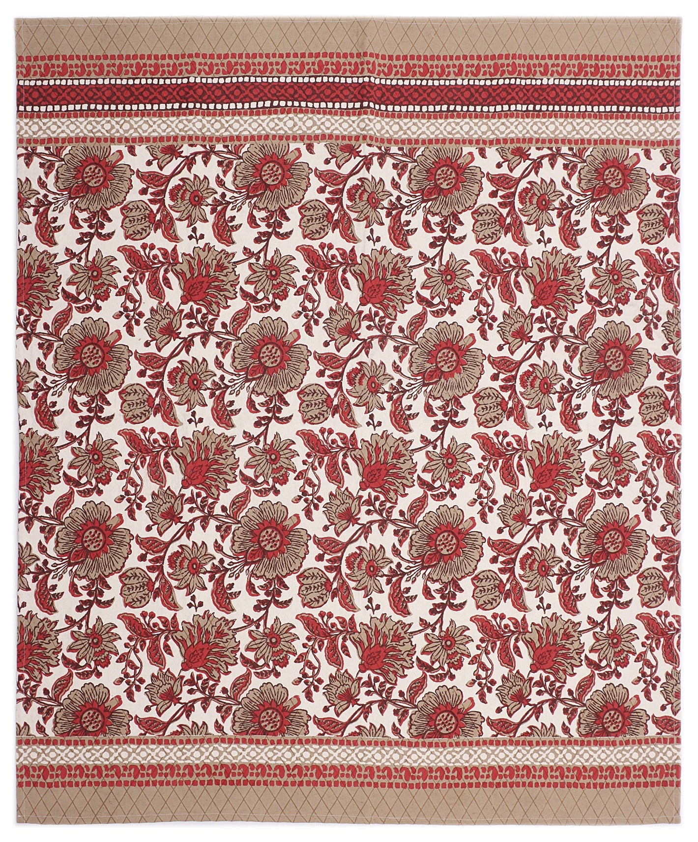 Multicolor Cotton Screen Printed Throw