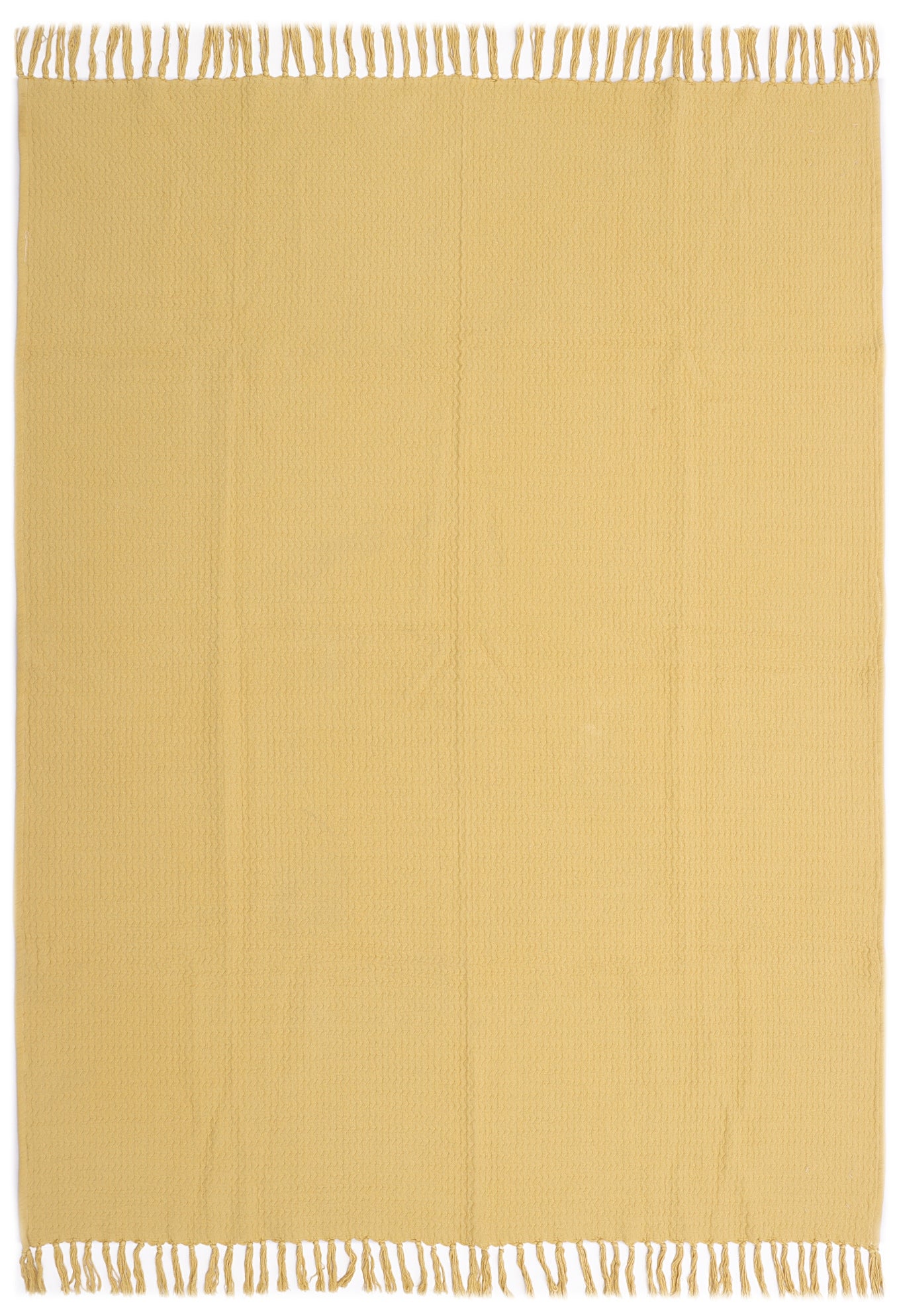 Yellow Cotton Jacquard Throw