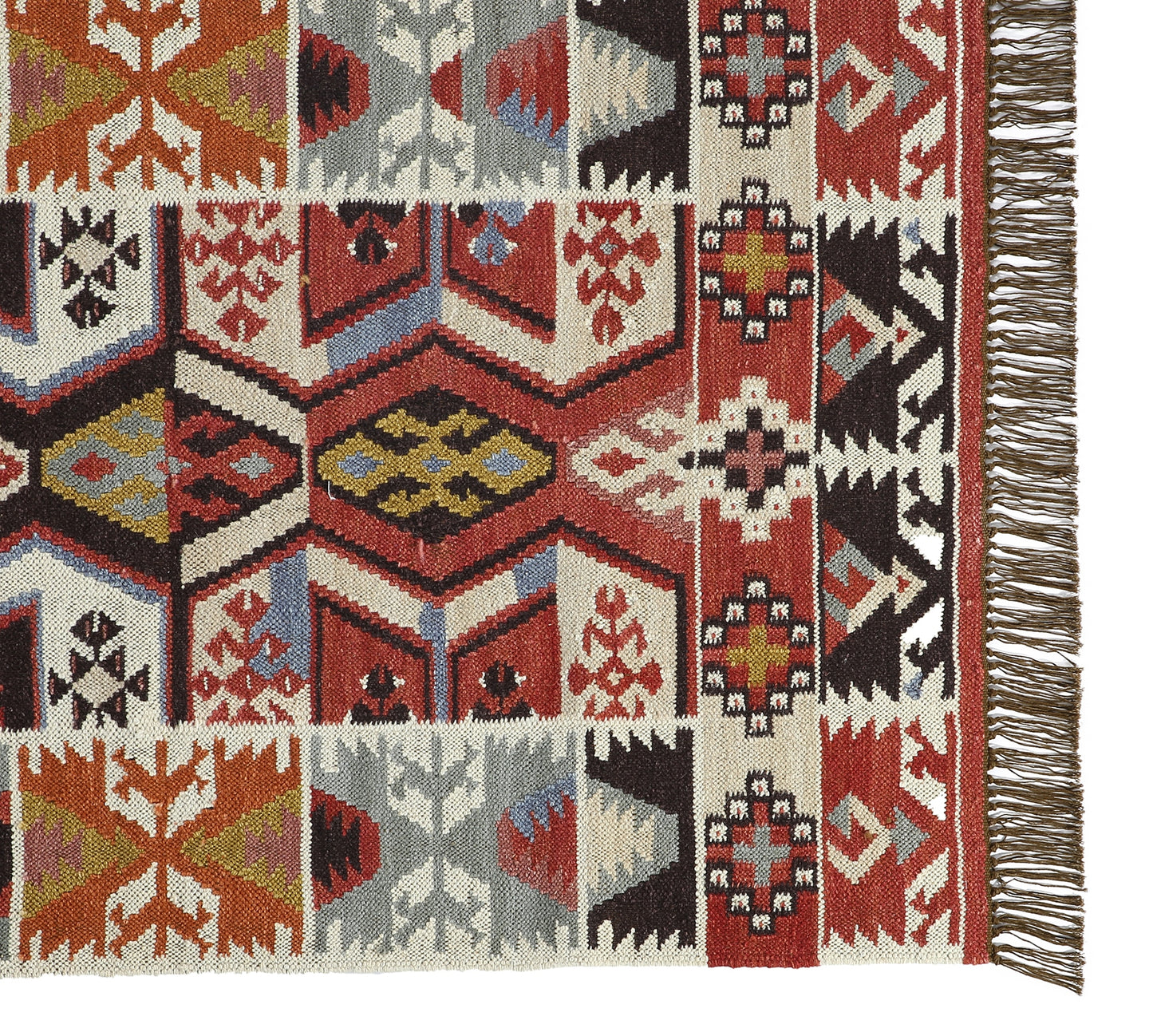 Multicolor Hand Woven Wool Punja Kilim - 3'x5'