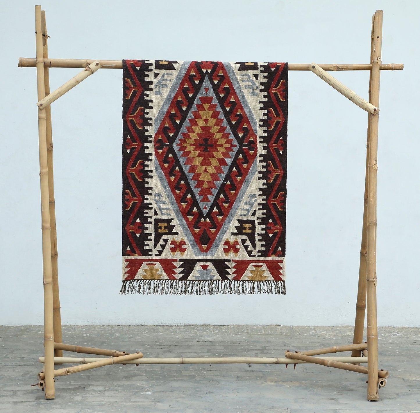 Multicolor Hand Woven Wool Punja Kilim - 3'x5'