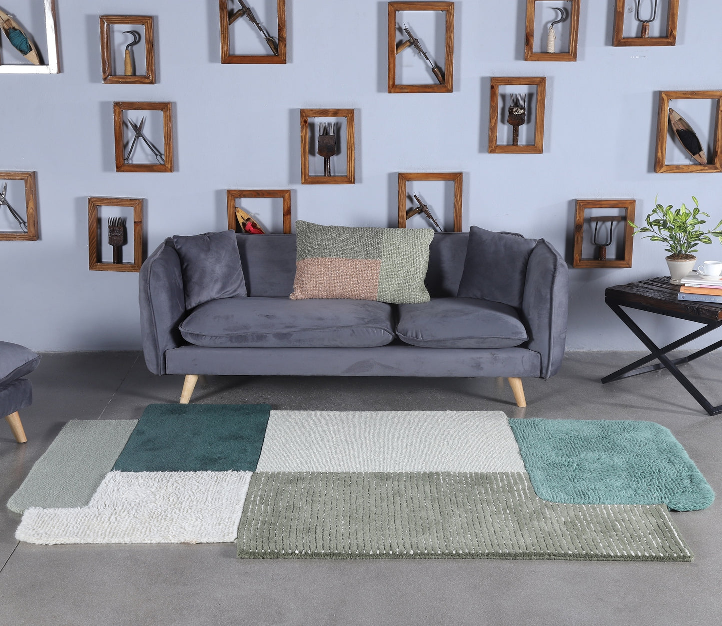 Multicolor Hand Tufted Wool Rug - 5'x8'