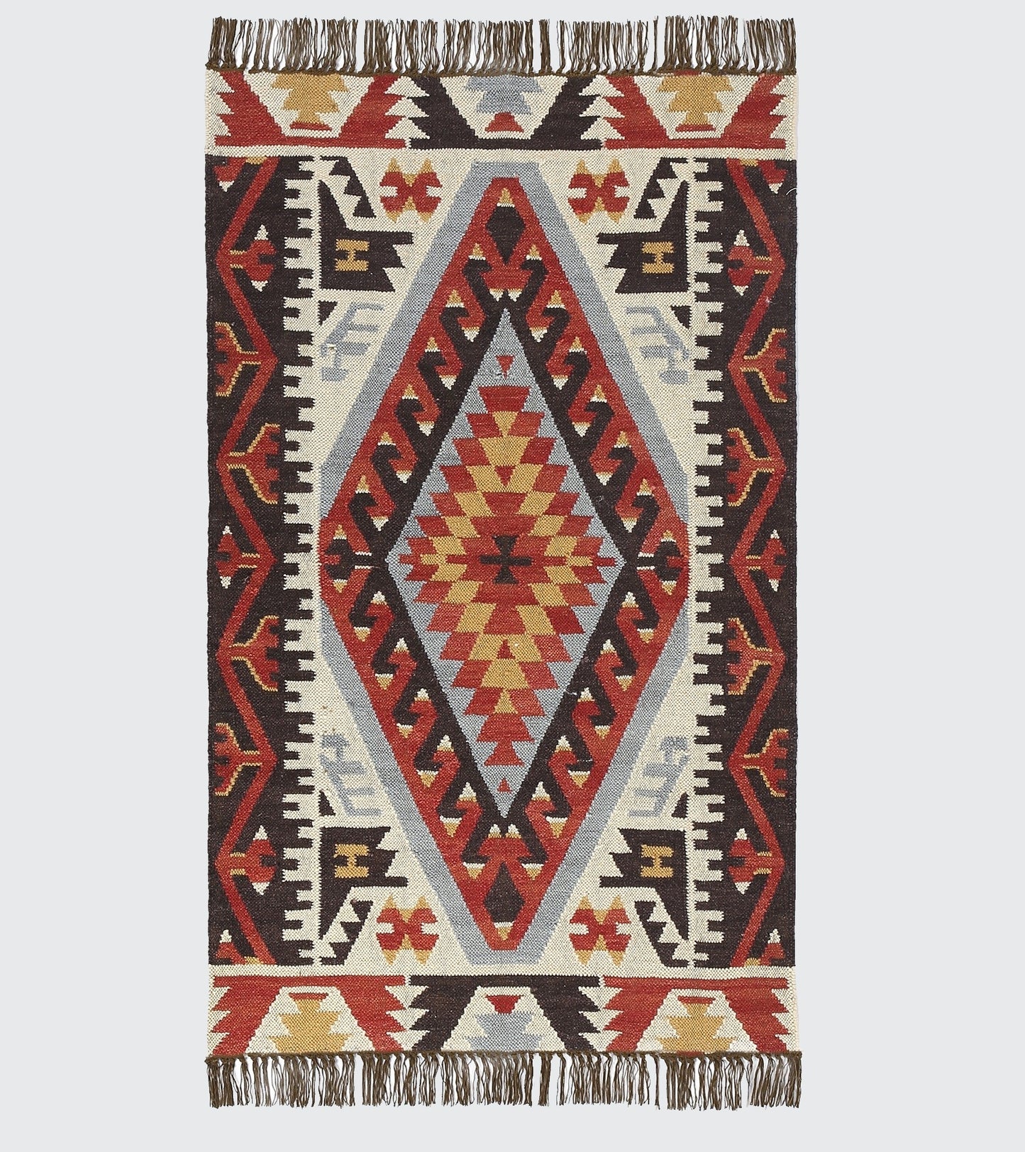 Multicolor Hand Woven Wool Punja Kilim - 3'x5'