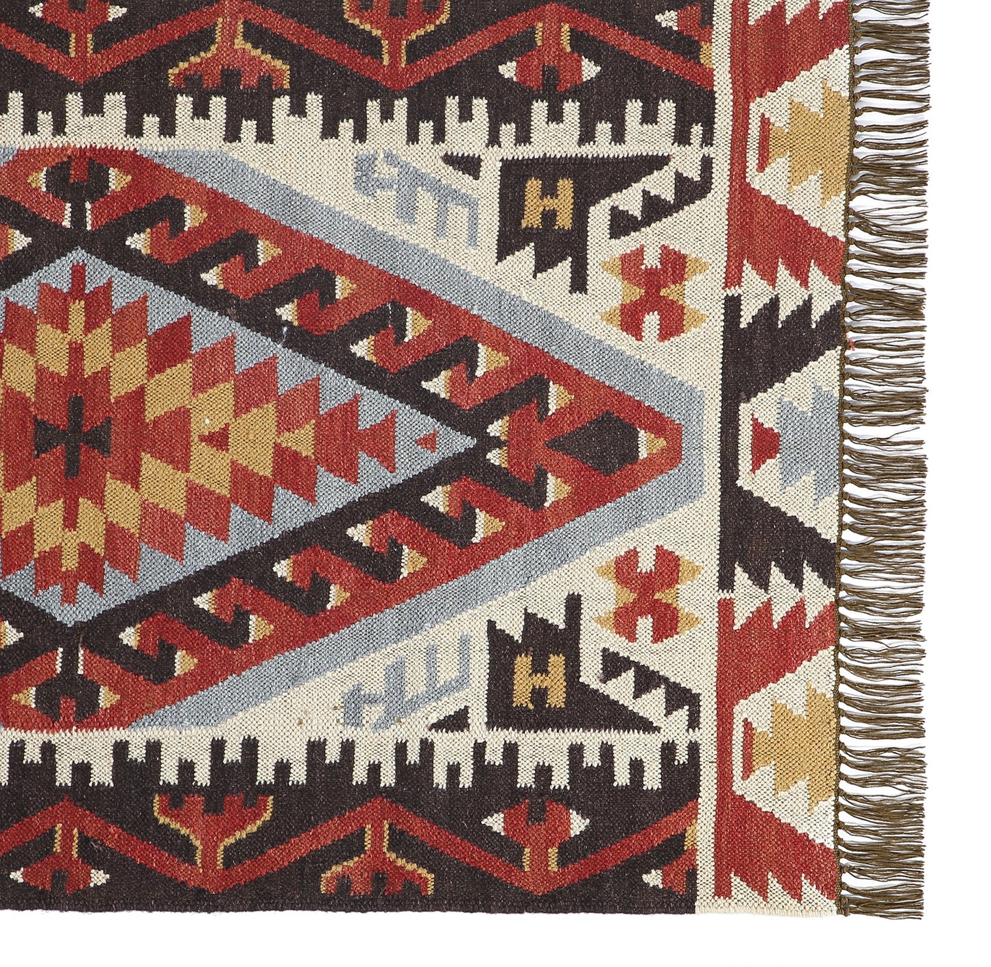Multicolor Hand Woven Wool Punja Kilim - 3'x5'