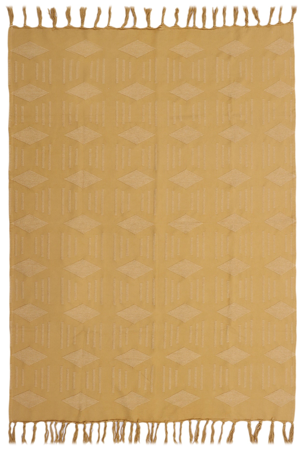 Mustard Cotton Jacquard Throw