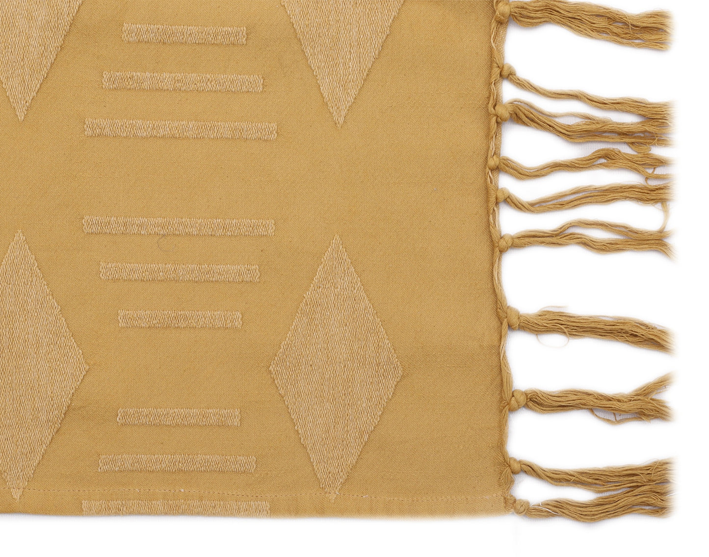 Mustard Cotton Jacquard Throw