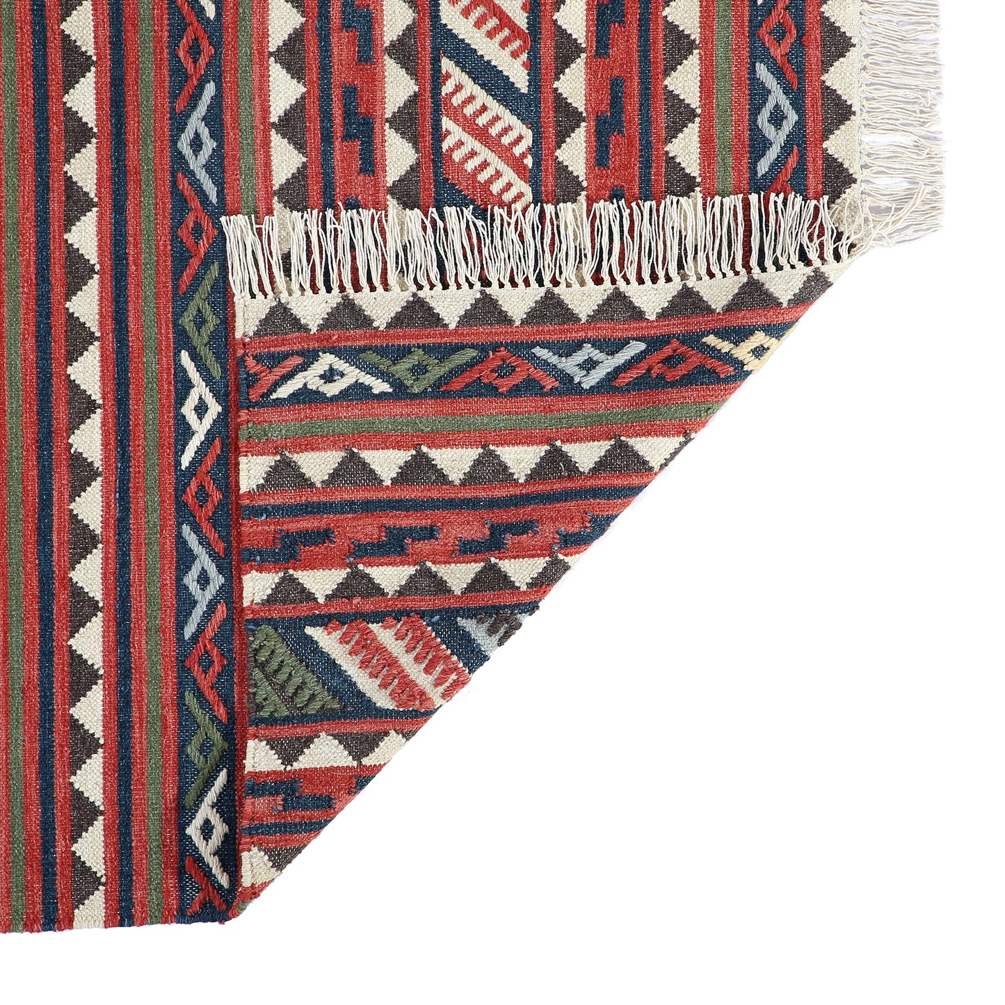 Multicolor Hand Woven Wool Punja Kilim - 3'x5'
