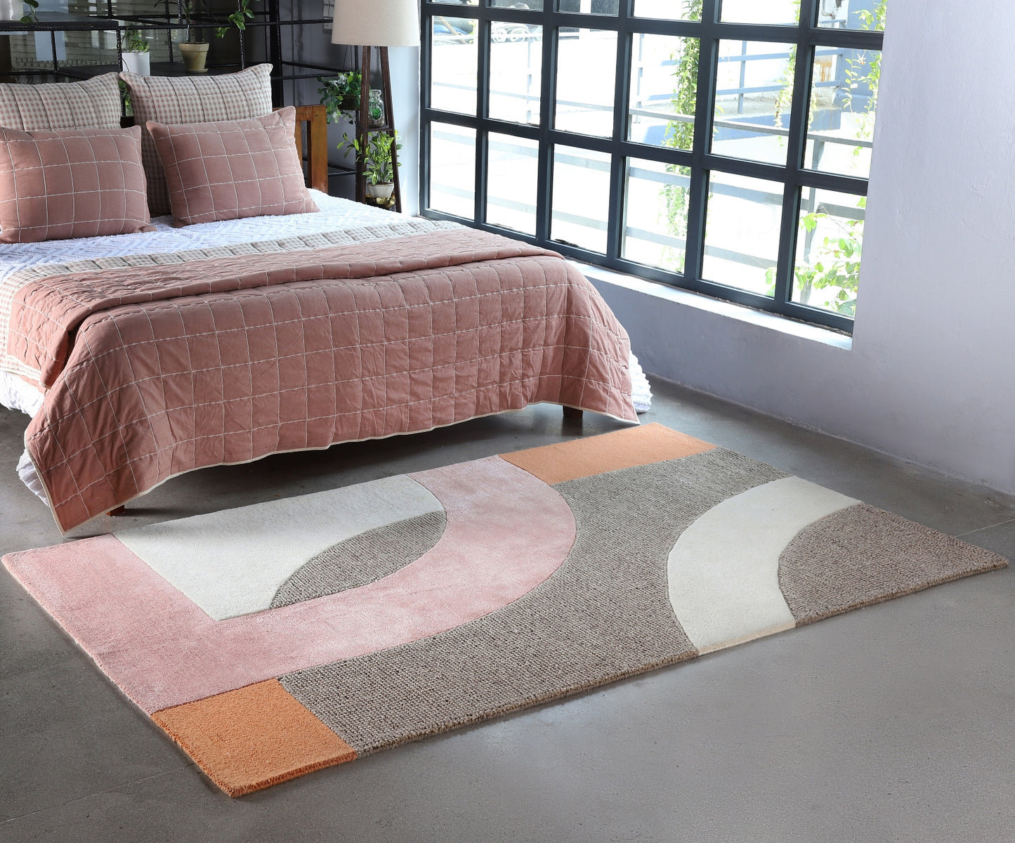 Multicolor Hand Tufted Wool Rug - 5'x8'