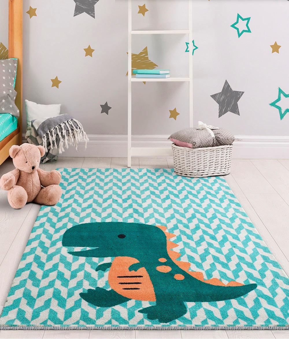 GREEN DINO RUG