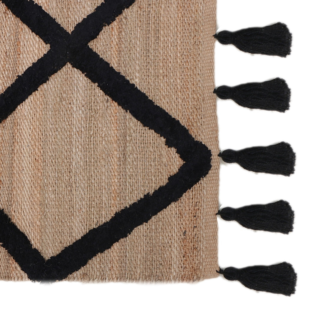 Hand Woven Jute Rug with Tassels