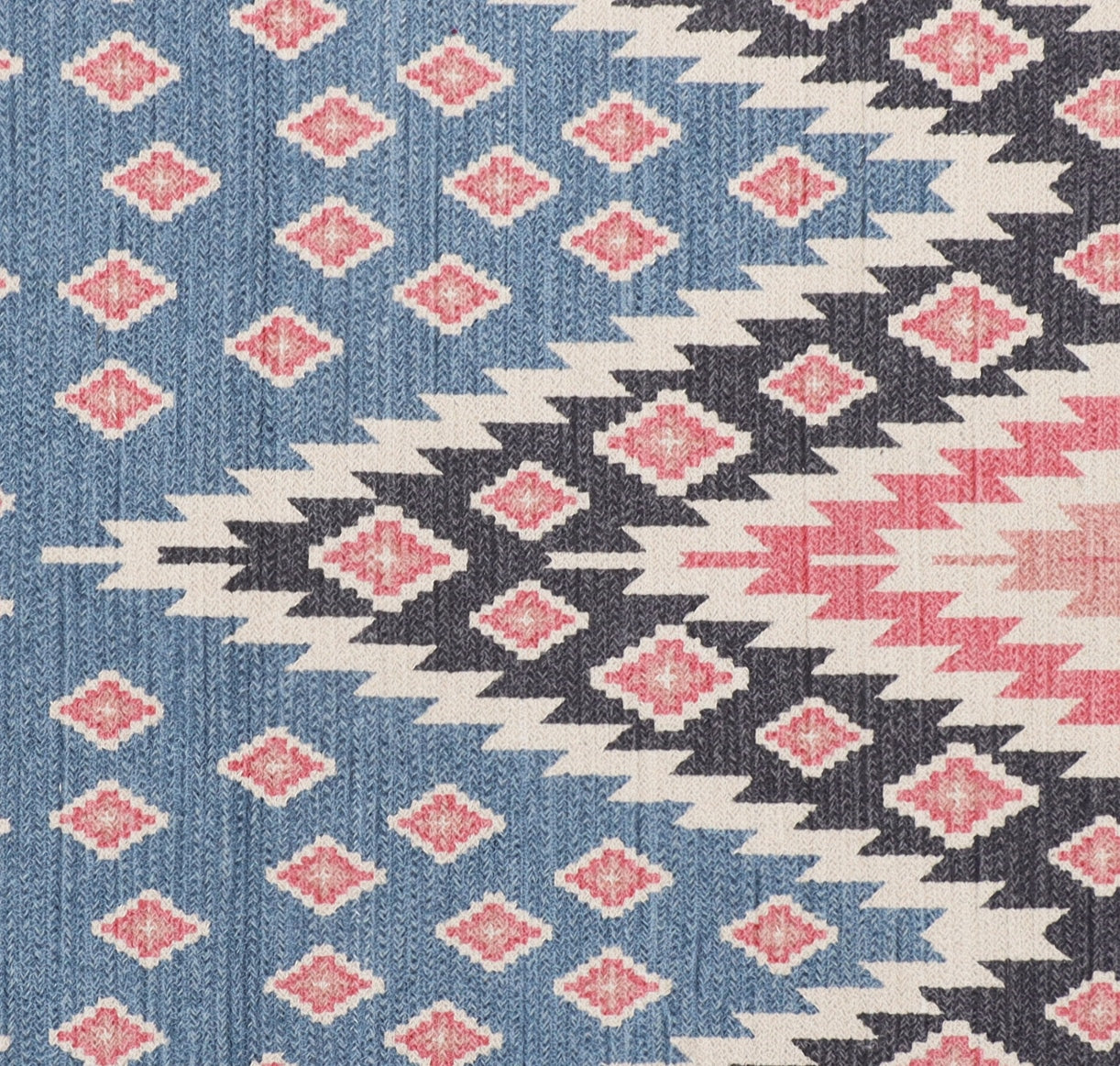 Multicolor Cotton Braided Screen Printed Dhurrie with Tassels - 2.5'x5'