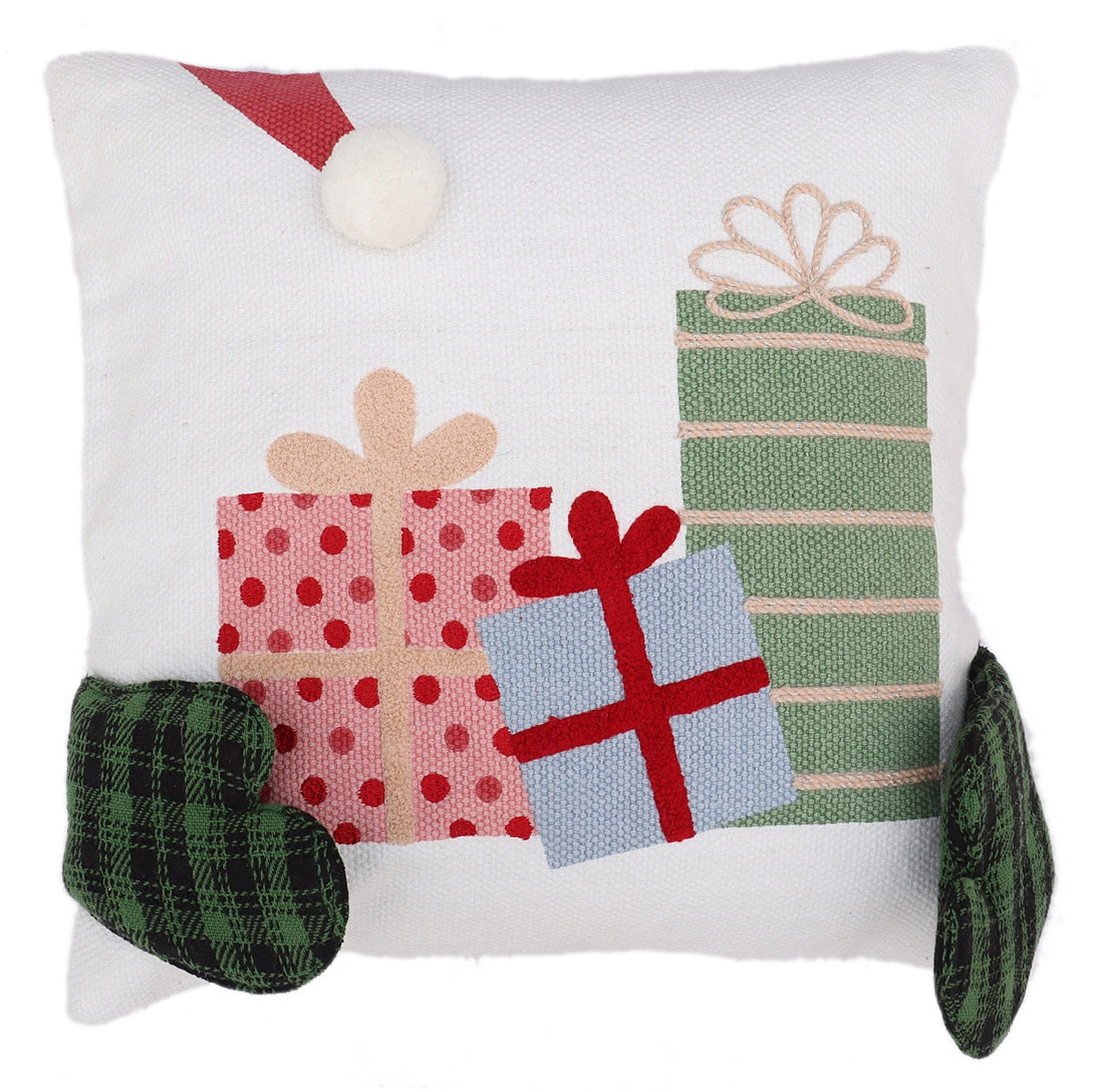 White Cotton Screen Print Cushion Cover