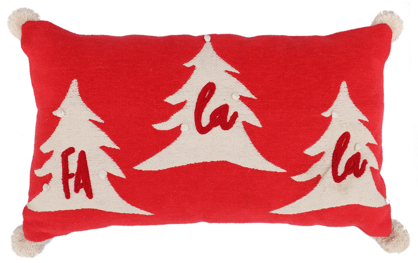 Red X-mas Vibes Cotton Jacquard Cushion Cover