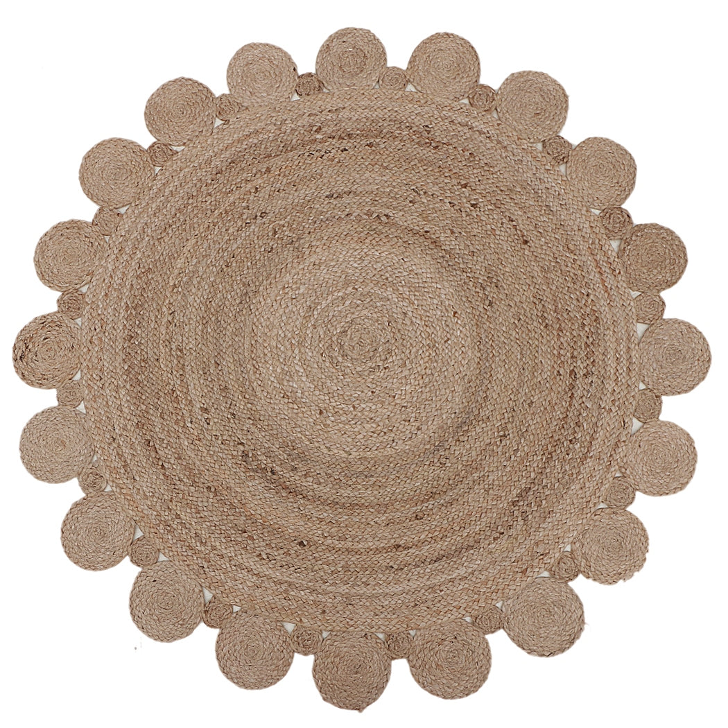 Round Hand Braided Jute Rug