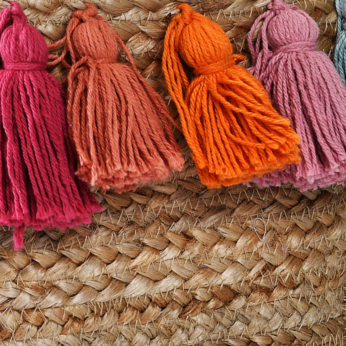 Multicolor Jute Braided Basket
