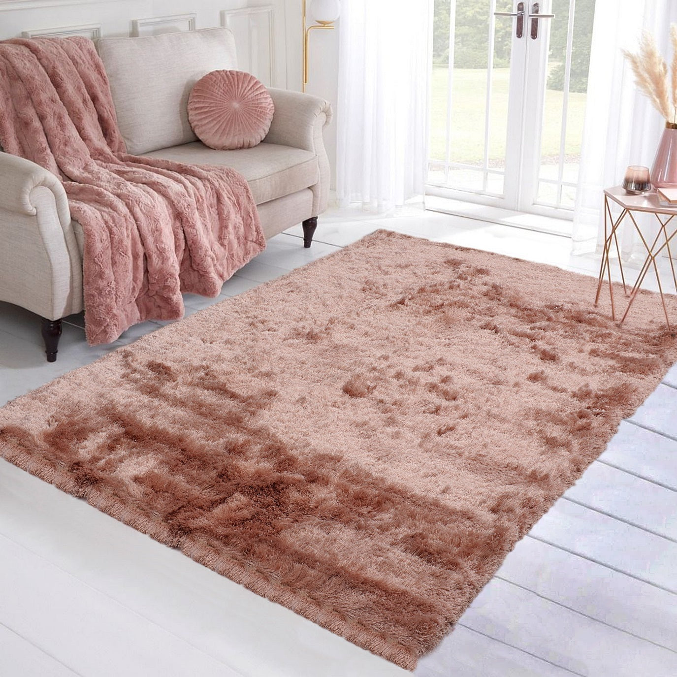 Pink Shag Rug - 5'x8'