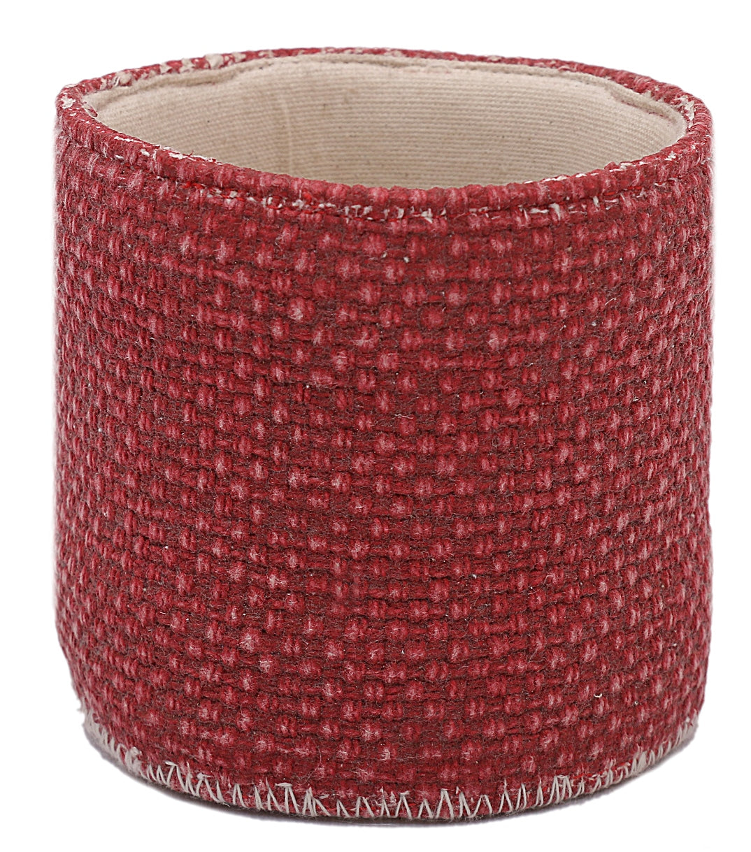 Red Hand Woven Cotton Desktop Set