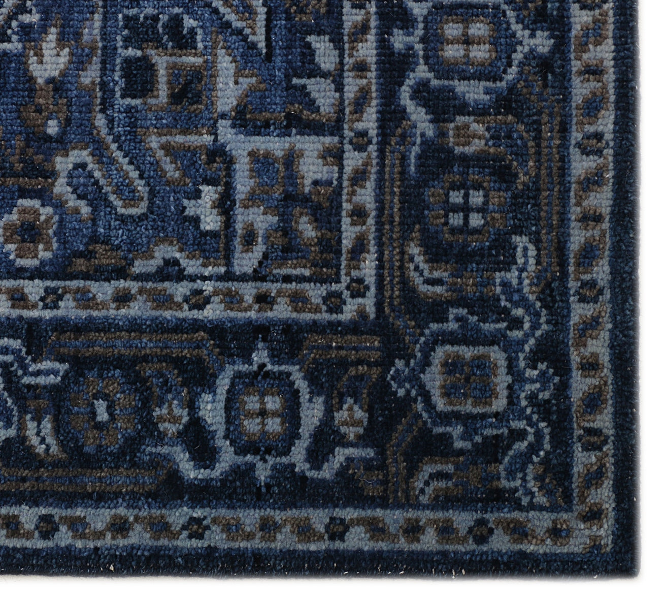 Blue Hand Knotted Wool Rug - 5'x8'