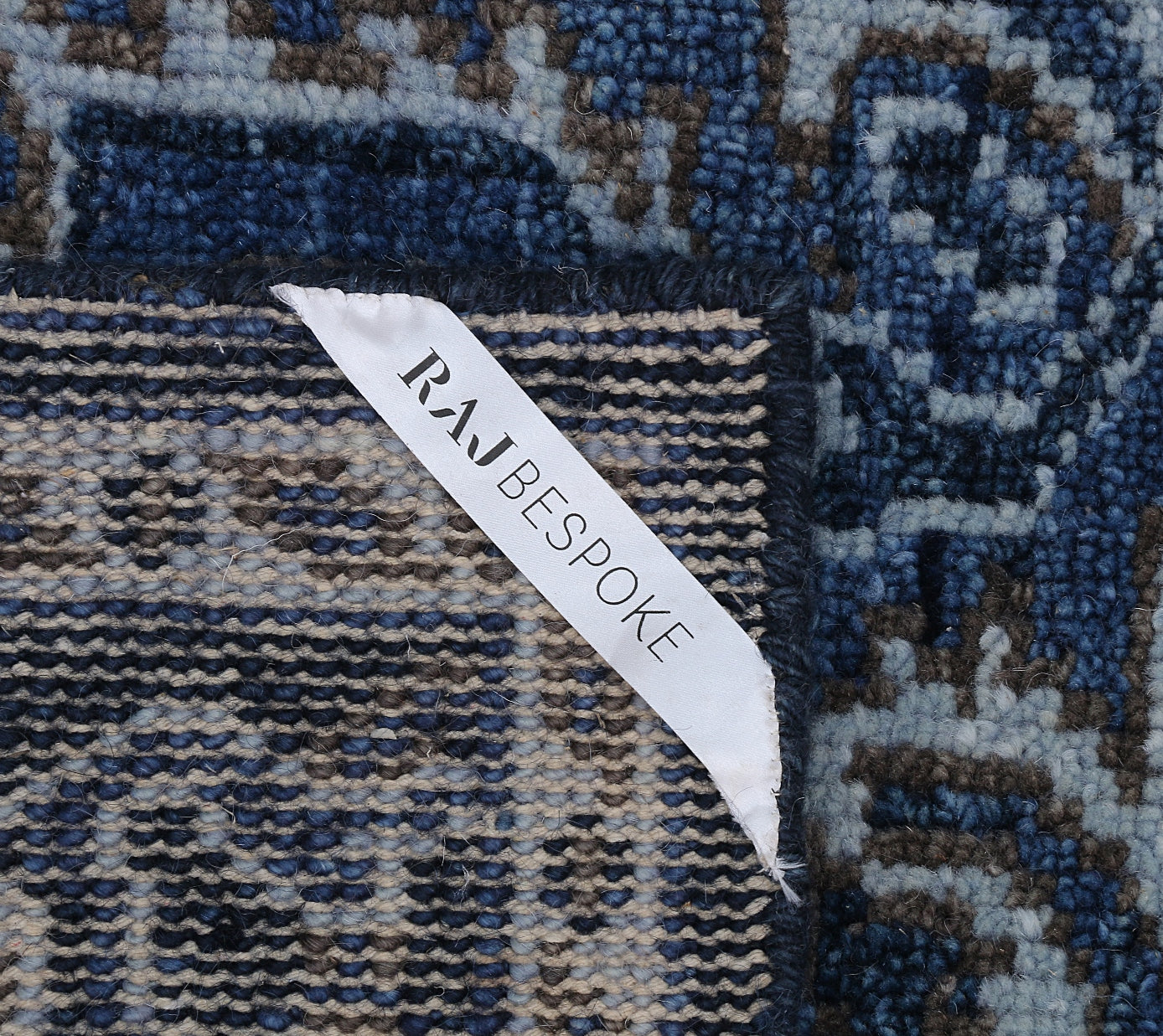 Blue Hand Knotted Wool Rug - 5'x8'
