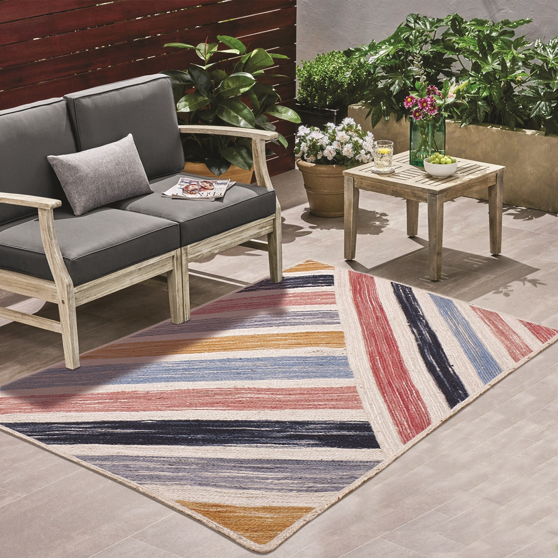 Multicolor Braided Jute Rug