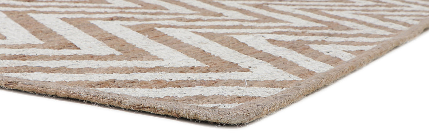 Screen Printed Braided Jute Rug