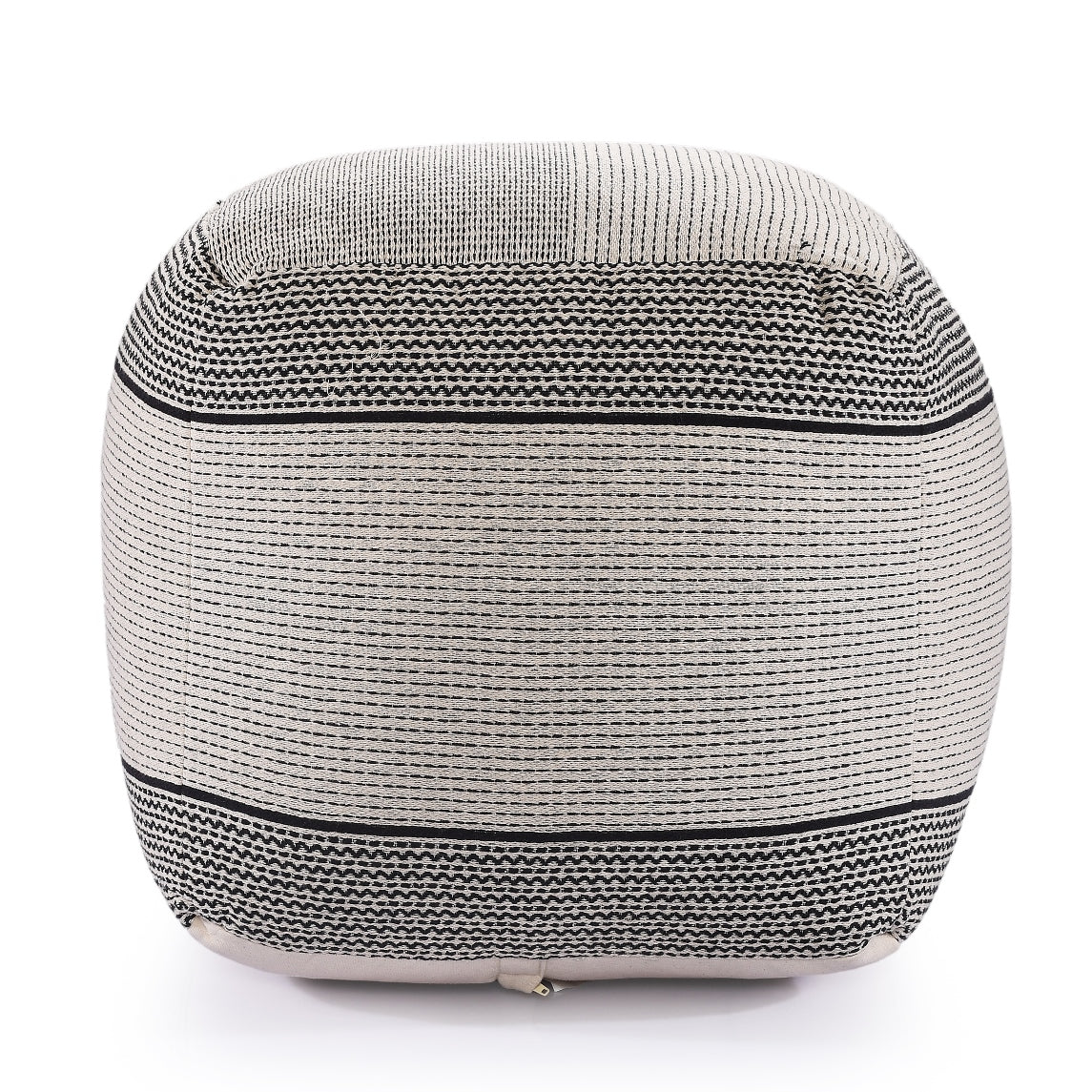 Black & Natural Knitted Pouf