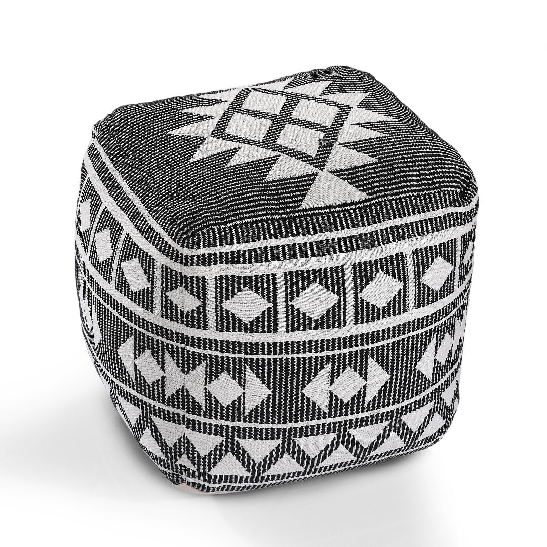 Black & White Knitted Pouf