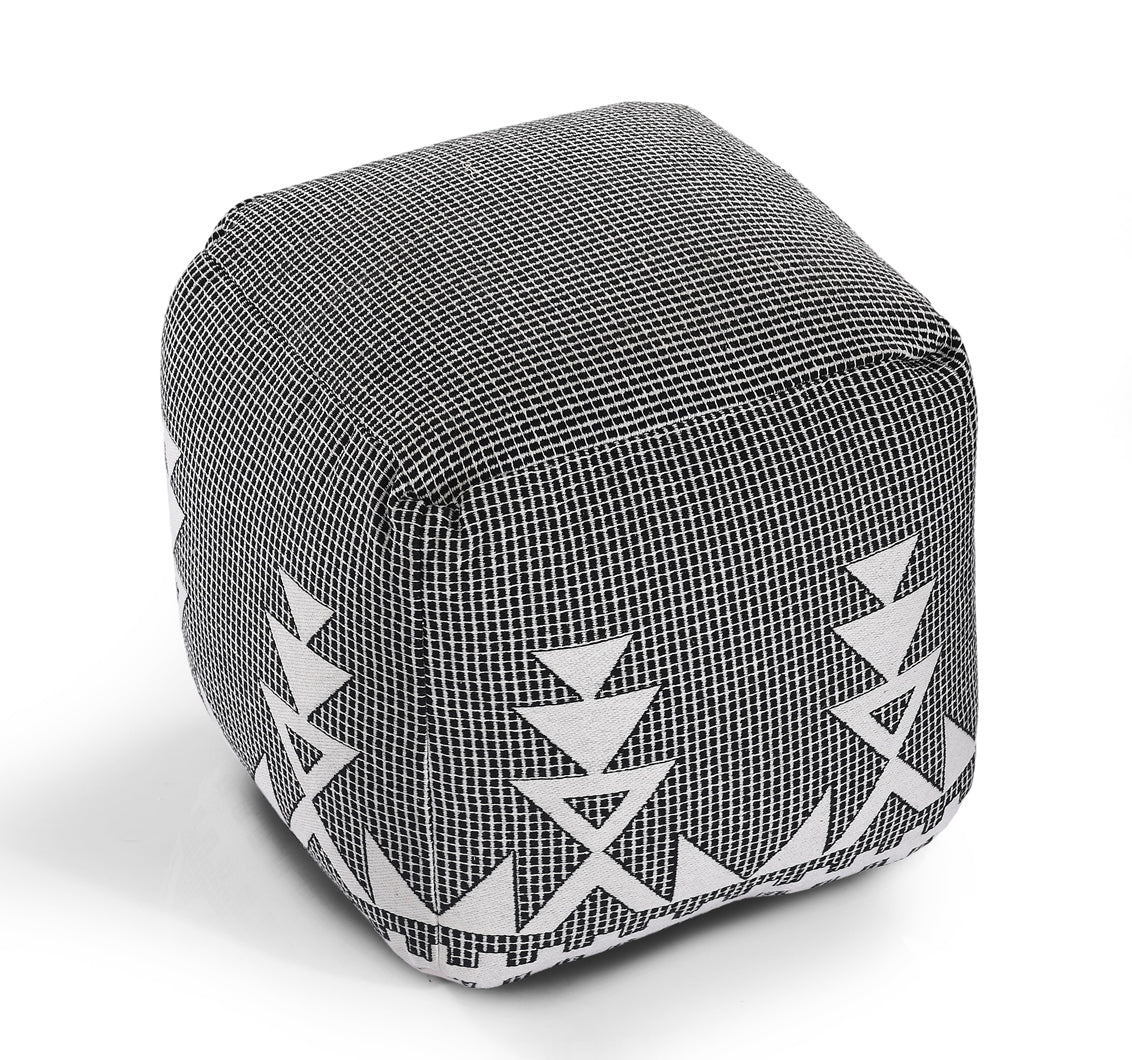 Black & White Knitted Pouf