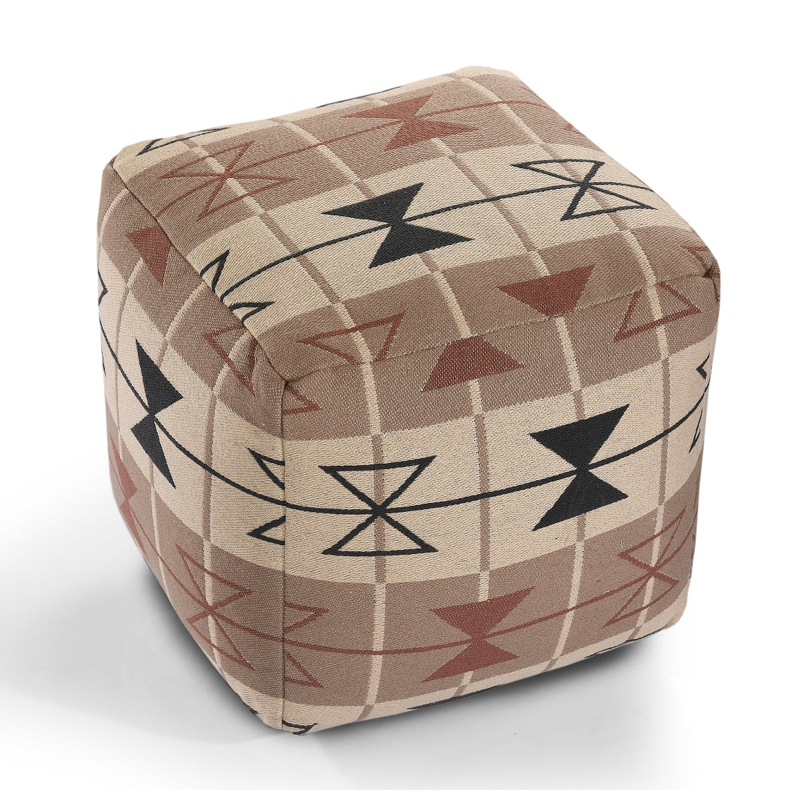 Beige & Black Knitted pouf