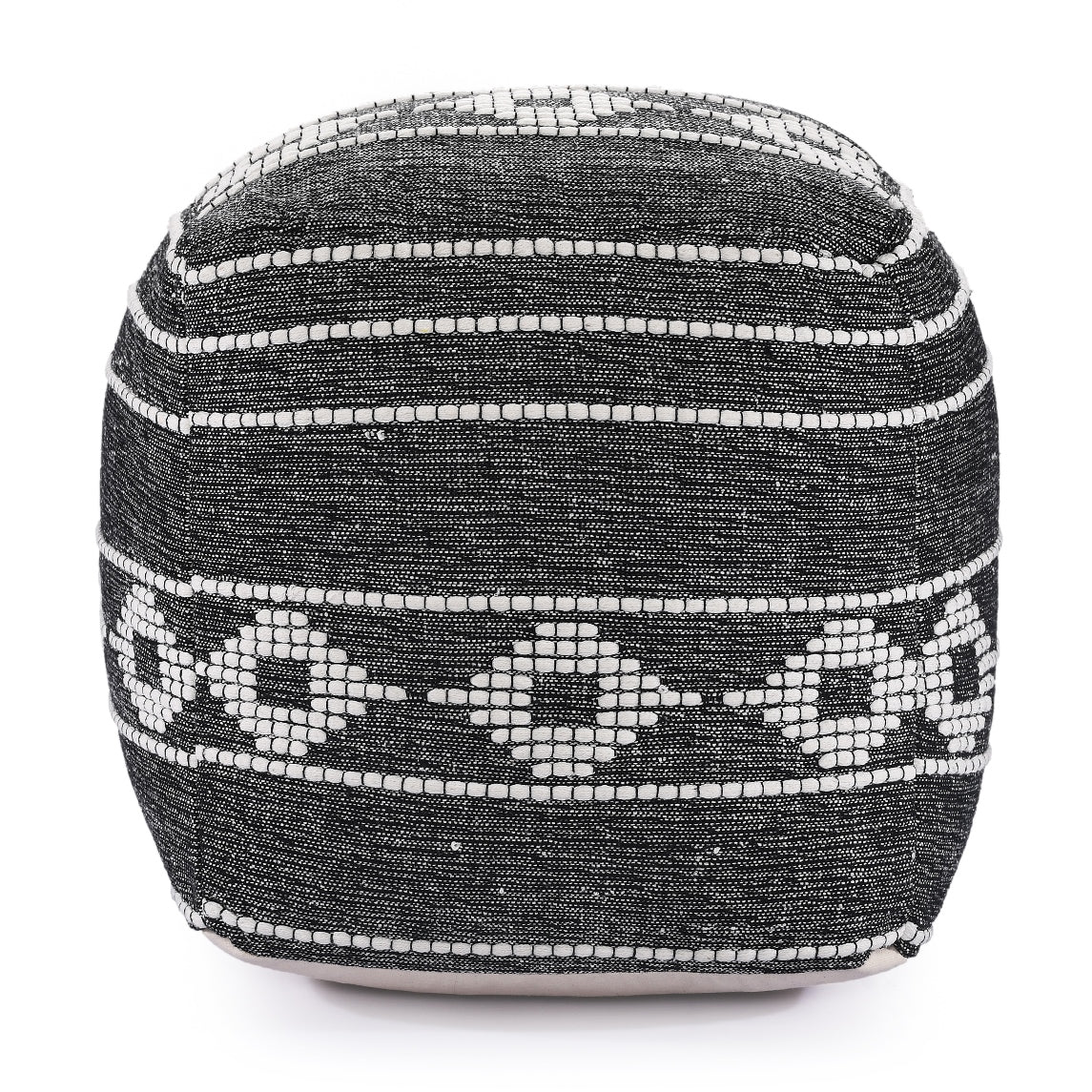 Black & White Knitted Pouf