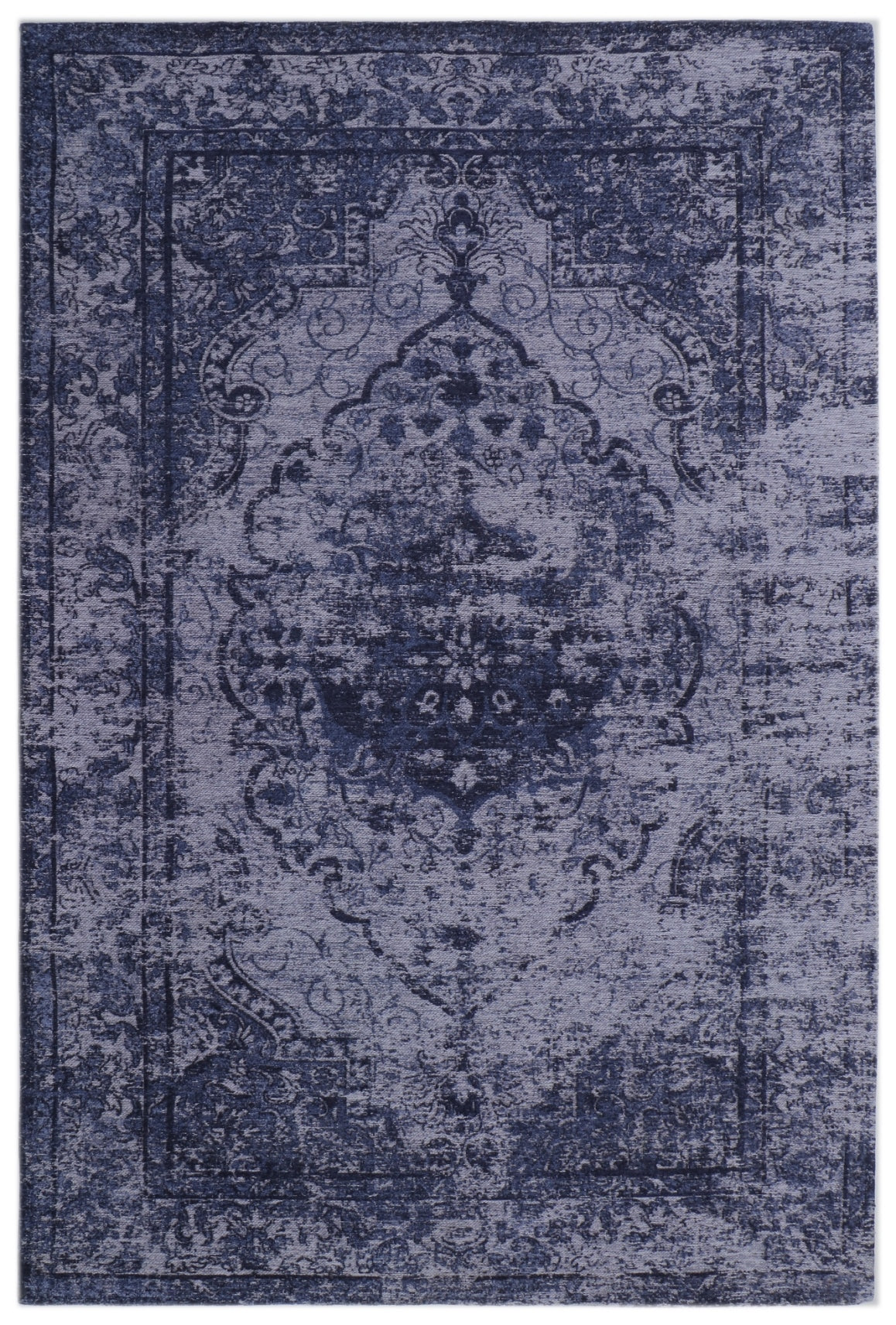 Jacquard Woven Blue Chenille Rug - 5'x8'