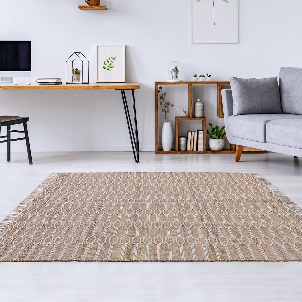 Hand Woven Wool Jute Rug