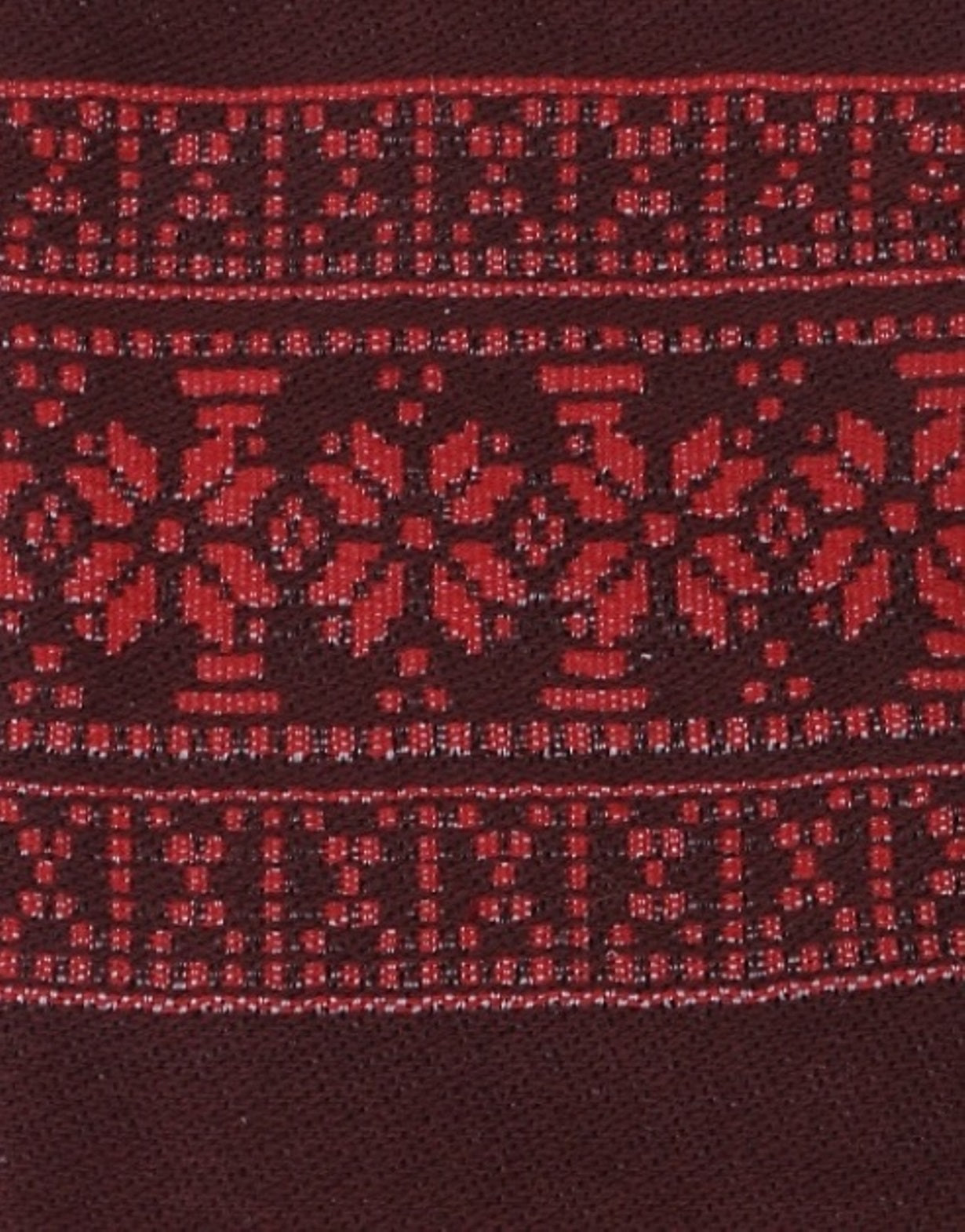 Maroon and Red Jacquard Christmas Stocking