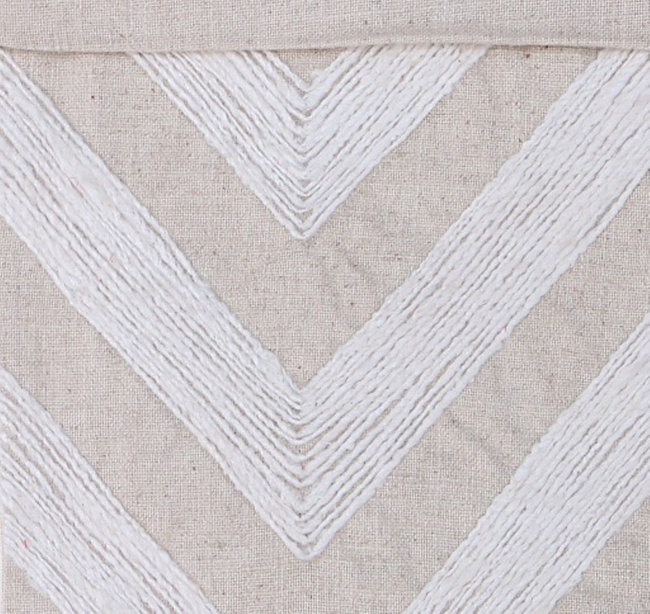 Beige and White Hand Woven Christmas Stocking
